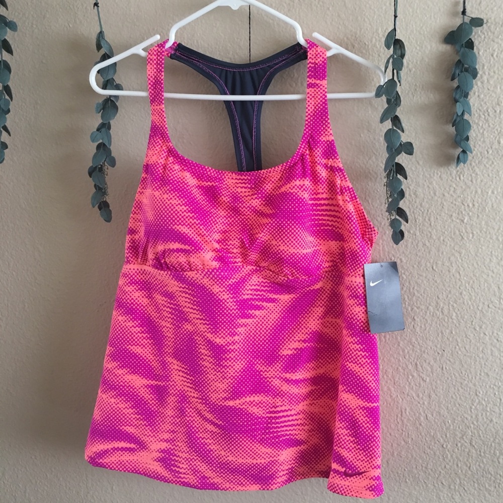 Nike Women's Pink and Orange Tank Top